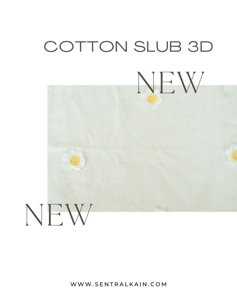 Cotton Slub 3D Embroidery